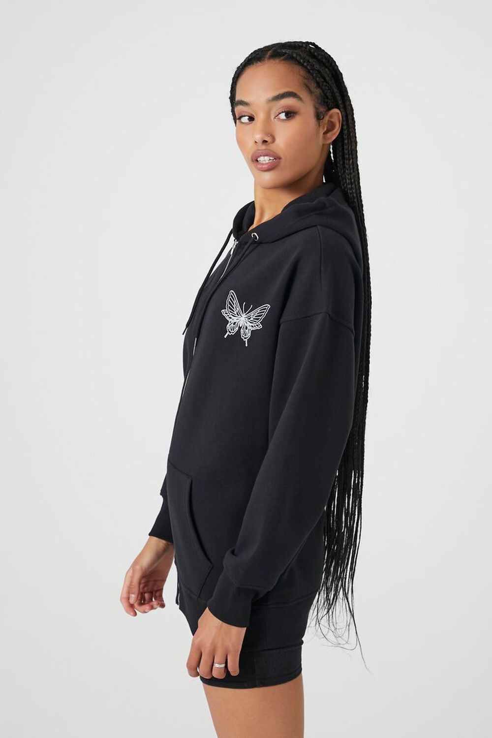 Butterfly Graphic Zip-Up Hoodie